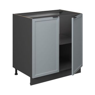 Vicco Armario Bajo Para Fregadero Fame-line, Azul Claro-gris, 80 Cm Con Estante, Et Roble Vicco