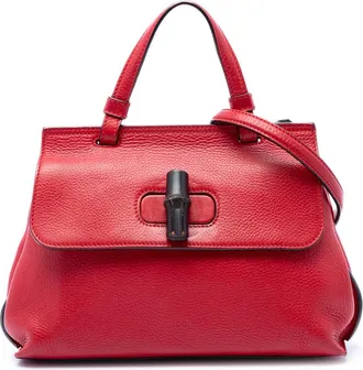 Gucci Pre-owned Gucci Small Calfskin Bamboo Daily Satchel Ladies I36V3OVM4G09CQRV