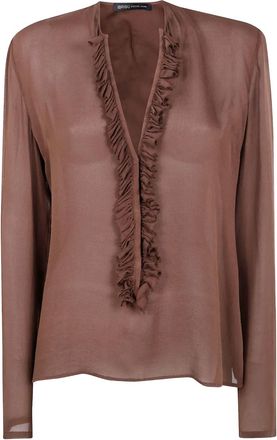 Ibrigu ruffled blouse - Brown