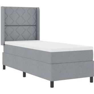 vidaXL Vidaxl - Cama Tipo Box Spring Con Colch&oacute;n Gris Claro 80 X 200 Cm Tela