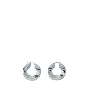 Jil Sander Earrings, female, Gray, Size: ONE SIZE Sculpted Hoop Earrings