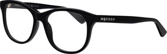 Alexander McQueen AM0566O Black Acetate Eyeglasses - Black