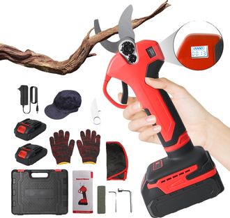 OEM Tijeras De Podar El&eacute;ctricas, Motor Sin Escobillas, Pantalla Digital, 2 Bater&iacute;as, Rojas, Ue