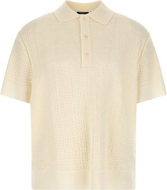 Balmain Monogram Jacquard Polo Shirt