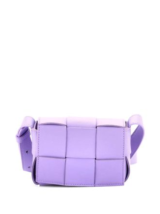 Bottega Veneta Cassette Maxi Intrecciato Leather Candy crossbody bag - women - Calf Leather - One Size - Purple