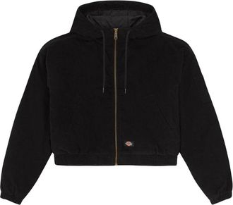 Dickies Corduroy Hooded Jacket - Heren - Vesten met rits - Zwart - XS - Leer - Hoodies & sweatvesten