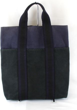 Hermès Navy Canvas Tote Bag (Pre-Owned)