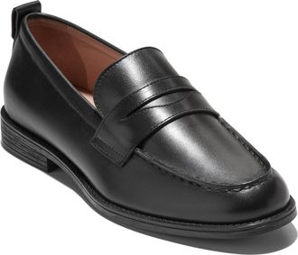 Cole Haan Stassi Leather Penny Loafer in Black Wp Leather at Nordstrom Rack, Size 9.5