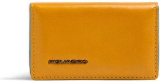 Piquadro Blue Square Kaarthouder - Heren - Portefeuilles - Geel - ONE Size - Leer - Accessoires
