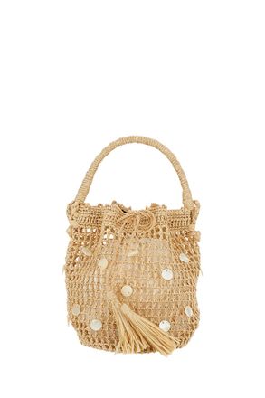 Alanui Precious Moments Raffia Bag Sand Pearl