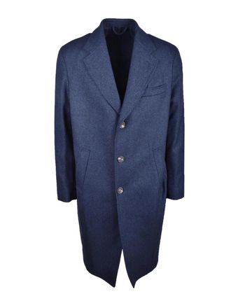 Giampaolo Blue Virgin Wool Coat