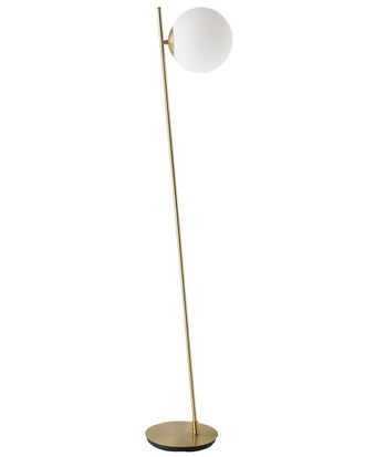 Eglo Eglo Rondo 4 1 Light Floor Lamp With Brushed Gold Finish & White Glass Sphere Shade