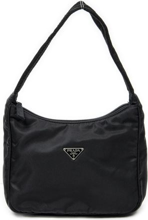 Prada Pre-owned Womens Mini Zip Hobo Shoulder Bag - Black - One Size
