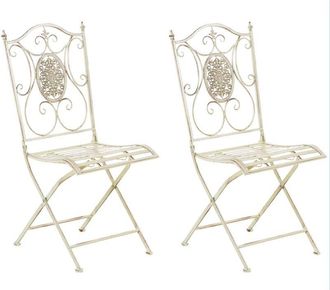 Clp Set di 2 sedie pieghevoli Sibell crema antica