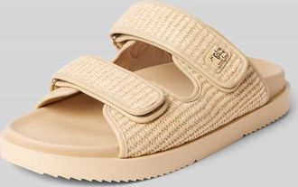 Tommy Hilfiger Pantoletten mit Klettverschluss in Sand, Größe 38