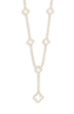 Eye Candy Los Angeles Zamira Cubic Zirconia Quatrefoil Station Y-Necklace in Gold at Nordstrom Rack