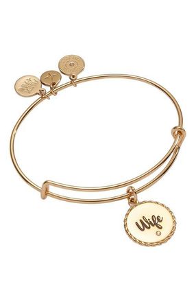 Alex and Ani Wife Charm Bangle Bracelet in Gold at Nordstrom