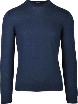 Malo Blue Cashmere Crew Neck Pullover Sweater