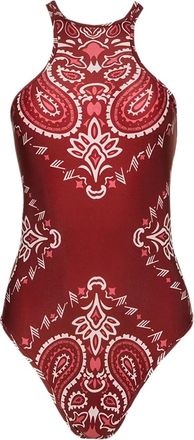 The Attico Costume intero con stampa bandana e scollo allamericana - Rosso