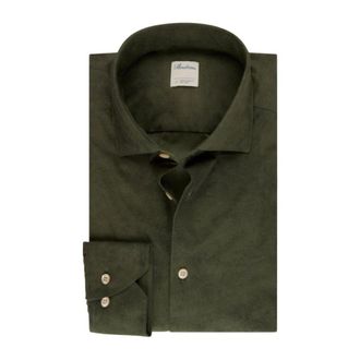 Stenstr&ouml;ms Slimline C71 RC cuff Jersey - Heren - Casual Overhemden - Groen - S - Overhemden