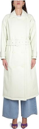 Stand Studio Emily Faux Leather Trench - Dames - Trenchcoats - Groen - XS - Leer - Jassen