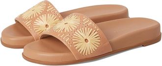 Jack Rogers Somerset Slide - Nappa/Raffia Womens Sandals Cafe Au Lait/Natural : 7.5 M, Leather