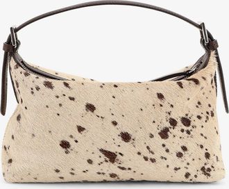 ATP Atelier Womens Shoulder Bag Vadena Pony Skin Beige Vegetable-Tanned Leather