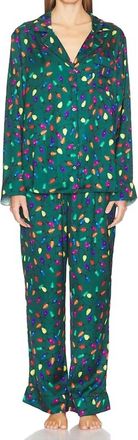 Show me your Mumu Classic Pajama Set In Festive Lights Silky