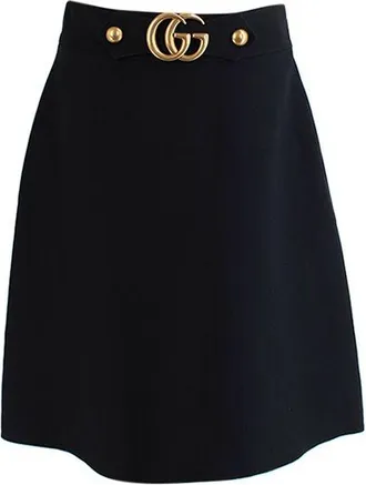 Gucci Black GG A Line Skirt Size XL