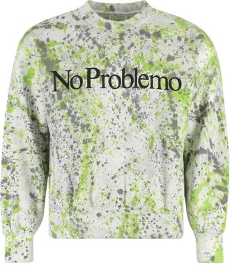 Aries No Problemo Spray-Dye Sweatshirt - Heren - Sweatshirts - Veelkleurig - M - Katoen - Hoodies & sweatvesten