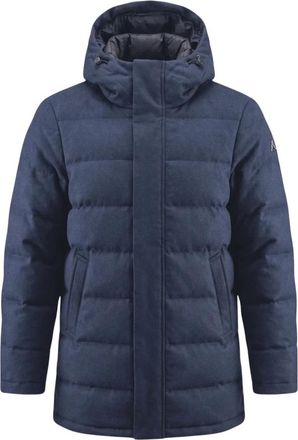 H&egrave;SKIMO Lange Gewatteerde Parka met Capuchon - Heren - Mantels - Blauw - Maat: XL Wol
