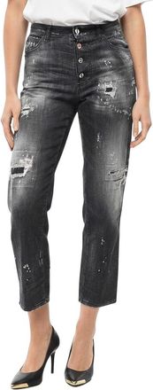 Dsquared2 Black Straight Mid Rise Jeans