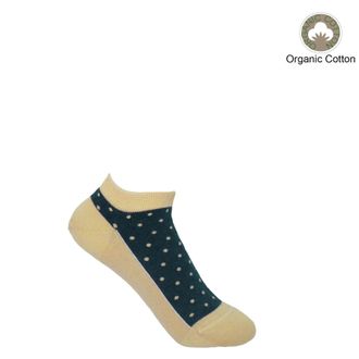 Peper Harow Polka Womens Organic Trainer Socks - Beige