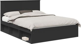 vidaXL Estructura De Cama Negro 150 X 200 Cm Madera De Pino Macizo Vidaxl