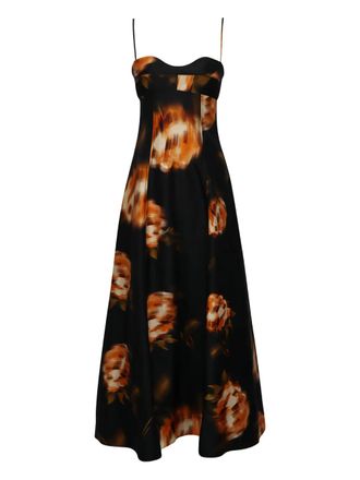 Clea Magdalena floral maxi dress - Black