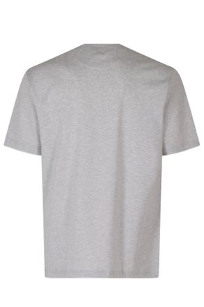 Eleventy Crewneck Melange Trim Cotton T-Shirt