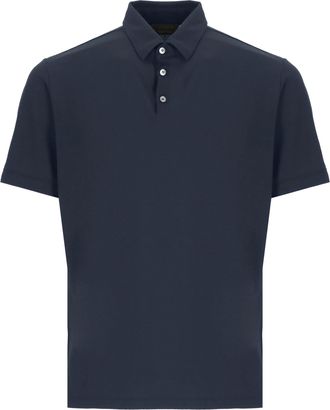 Zanone Blue Cotton Polo Shirt