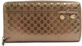 Gucci Pre-owned Wallets, female, Brown, Size: ONE SIZE Pre-owned Leather Wallet