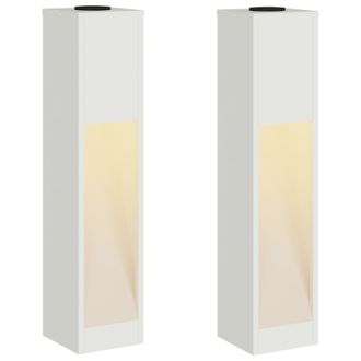 vidaXL Luz De Sendero Led Solar 2 Pcs Acero Laminado En Fr&iacute;o Vidaxl