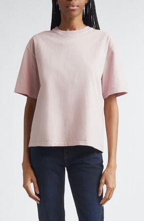 Golden Goose Distressed Reverse Logo Boxy Cotton Jersey T-Shirt in Shadow Gray at Nordstrom, Size X-Large