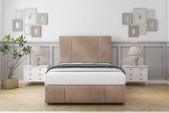Comfort Beds Arya Naples Divan Set 2 Drawers-26 Headboard-Footboard in Light Brown | Size: Small Double