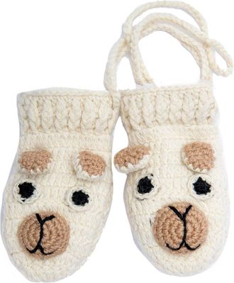 Nirvanna Designs Crochet Pony Mittens in White at Nordstrom, Size Medium