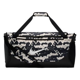 Nike 60L Medium Brasilia Allover Print Training Duffel Bag Chalk Black White IH7849-103