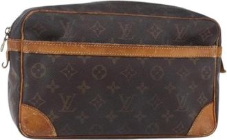 Louis Vuitton Pre-owned Vintage Canvas Clutch - Dames - Vintage Clutch - Bruin - ONE Size - Vintage