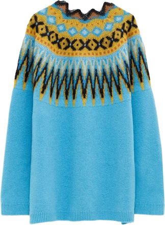 Loewe Maglione girocollo con motivo fair isle - Blu