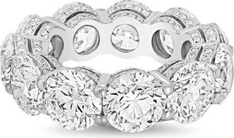 Diana M. Jewels 14kt white gold 10.00cts Lab-Grown Round Diamond Eternity Band with Micro Pav&eacute;