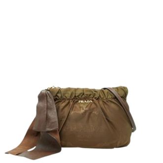 Prada Pre-owned Cross Body Bags, female, Green, Size: ONE SIZE Pre-owned Vintage Shoulder Bag
