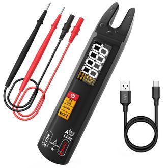 OEM Mult&iacute;metro Digital Inteligente Con Pinza Amperim&eacute;trica Abierta Y Detector De Voltaje Sin Contacto, Mini Comprobador Autom&aacute;tico Recargable Para Corrien