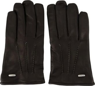 Our Legacy Gloves, female, Black, Size: XL Black Leather Gloves - Classic Style
