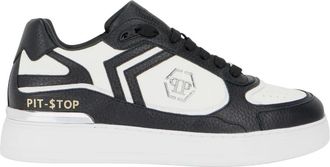 Philipp Plein Schoenen, unisex, Zwart, 41 EU, Leer, Pit-$Top Lage Sneakers